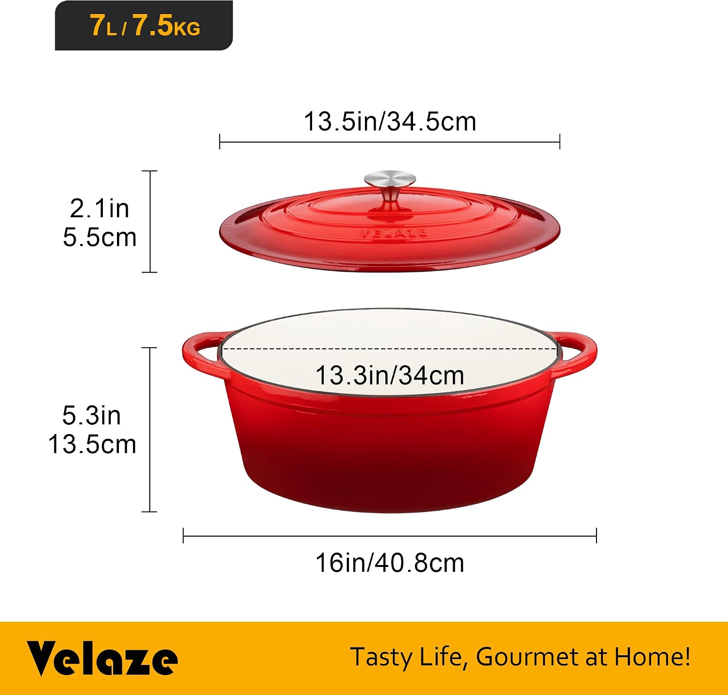 Detalle 2 de Velaze Olla de Hierro Fundido 34 cm 7 L