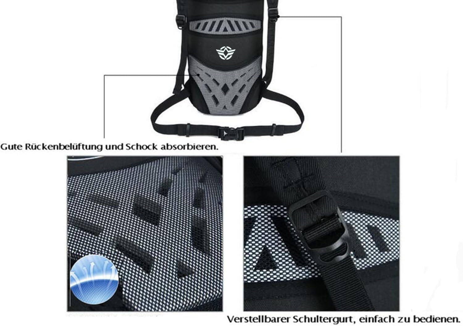 Detalle de WINDCHASER Kleiner Fahrradrucksack mit Trinksystem – wasserdicht, ultraleicht, für Bike, Lauf- und Outdoor-Einsätze