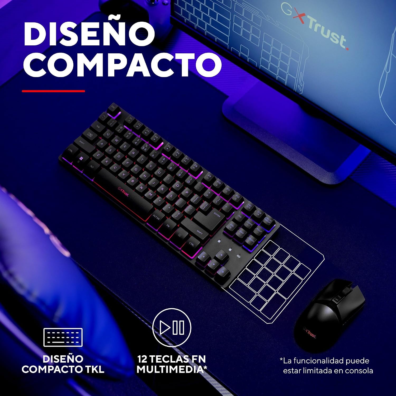 Thumbnail 4 de GXTrust 1831 Dothix Teclado Inalámbrico TKL 80% con RGB y 2.4 GHz