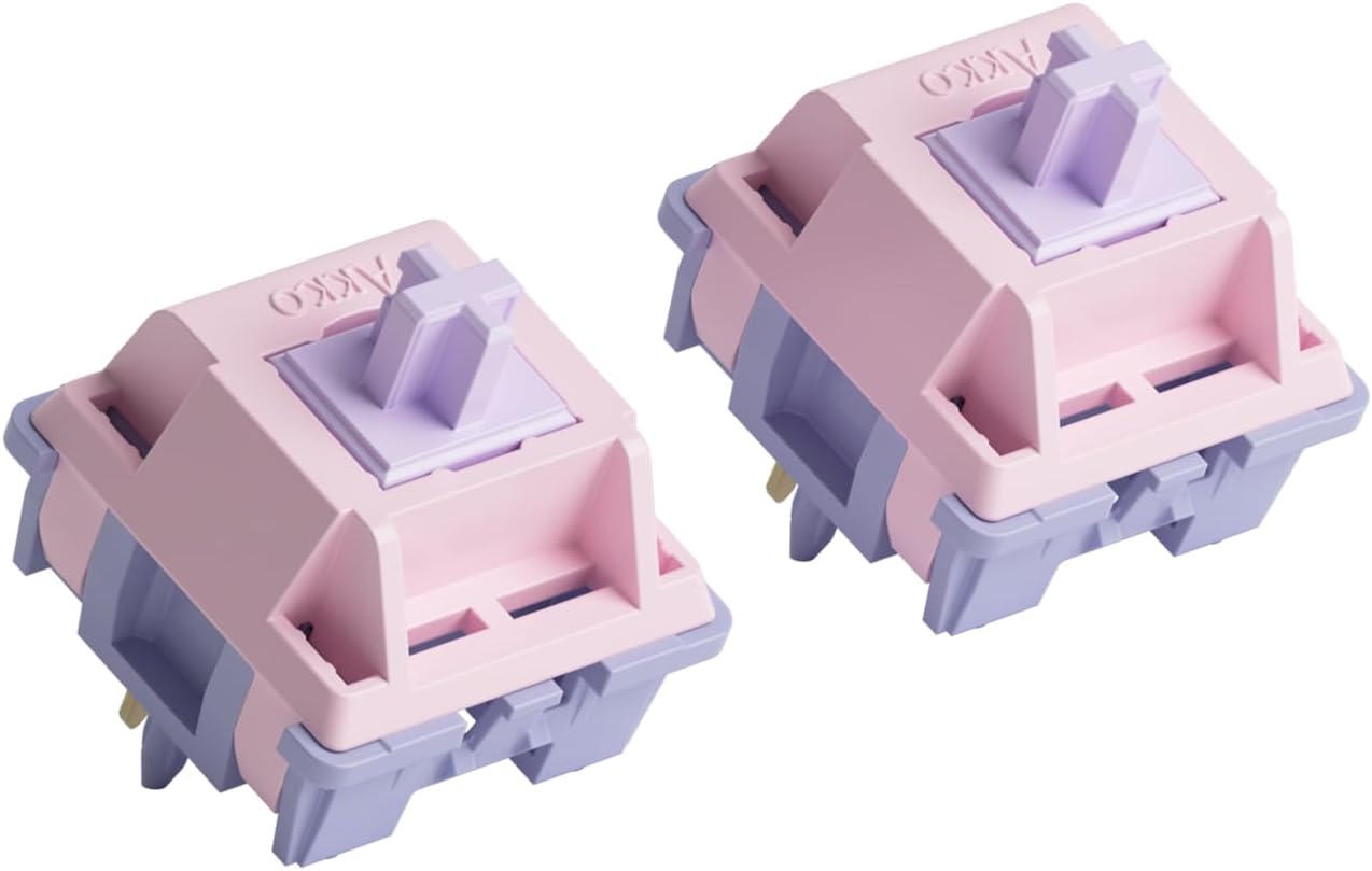 Detalle de Akko V3 Fairy Linear Silent Switches — 50g Quiet MX-Style 5-Pin (45 pcs) for DIY Kits