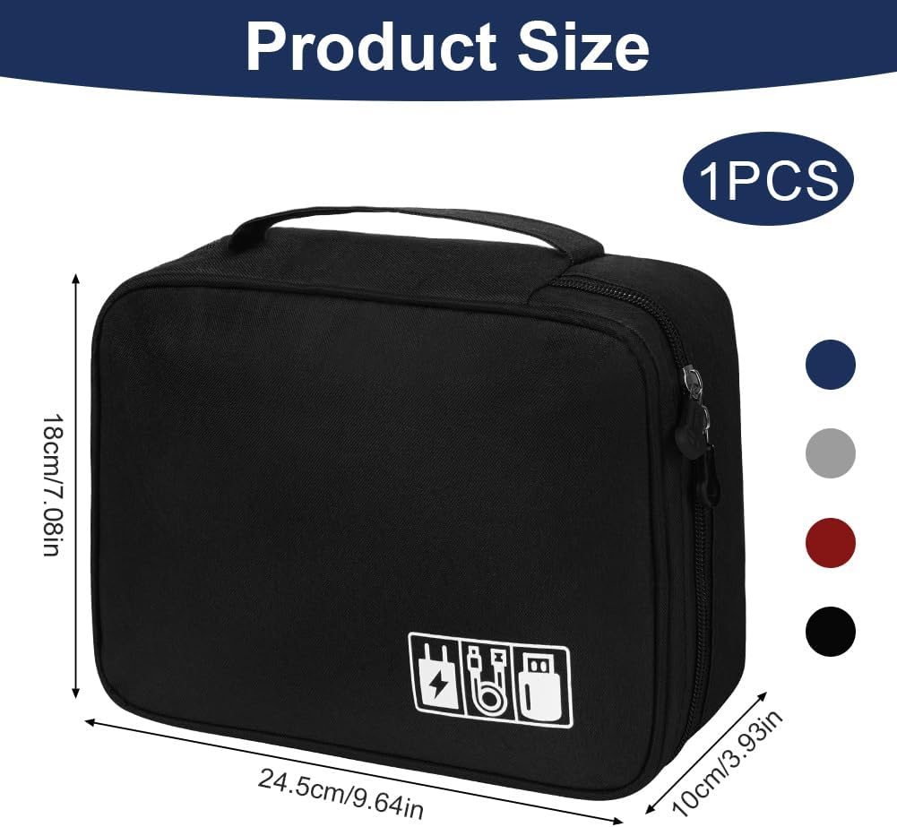 Thumbnail 1 de OFFCUP Kabeltasche Reise: Elektronik Organizer mit 2 Fächern, 24×18×10 cm, wasserdichtes 100D Gewebe
