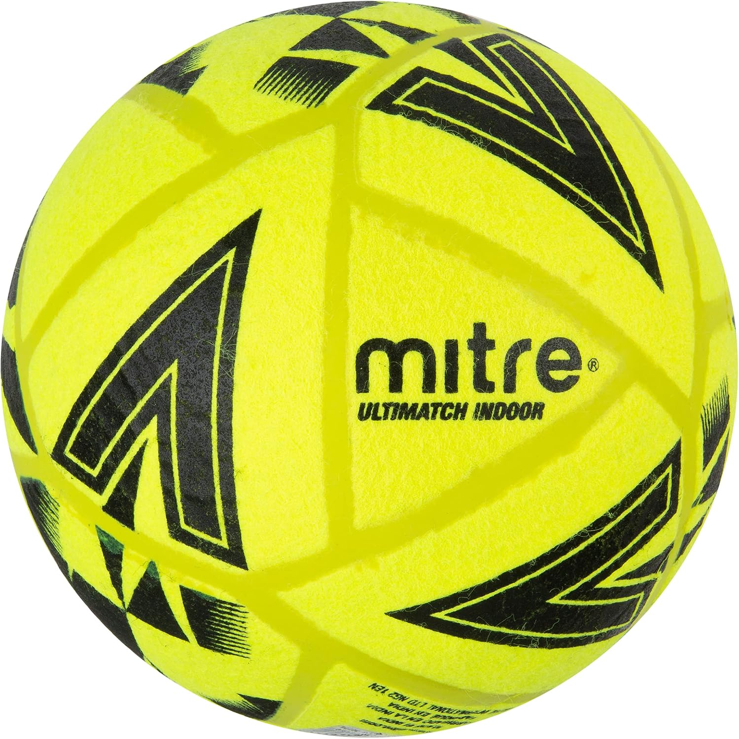 Detalle de Mitre Ultimatch Indoor Football, Shape Retention, Yellow/Black (Size 5) – A practical indoor match ball for schools and halls