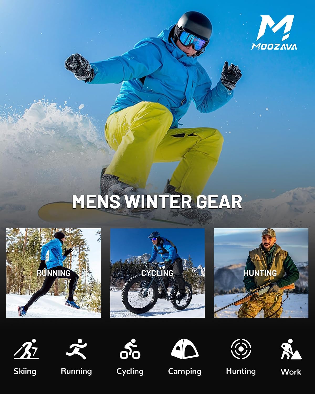 Thumbnail 5 de Moozava Men's Thermal Compression Shirt, 88% Polyester