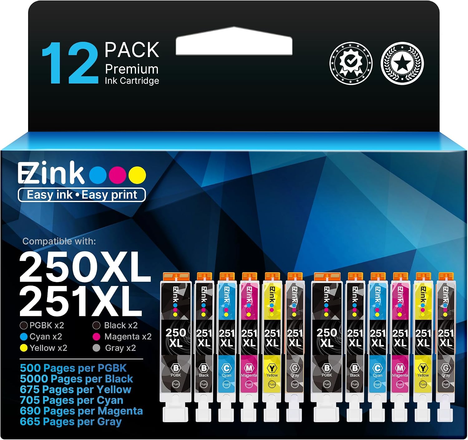 Detalle de E-Z Ink Ink Cartridge 12-Pack