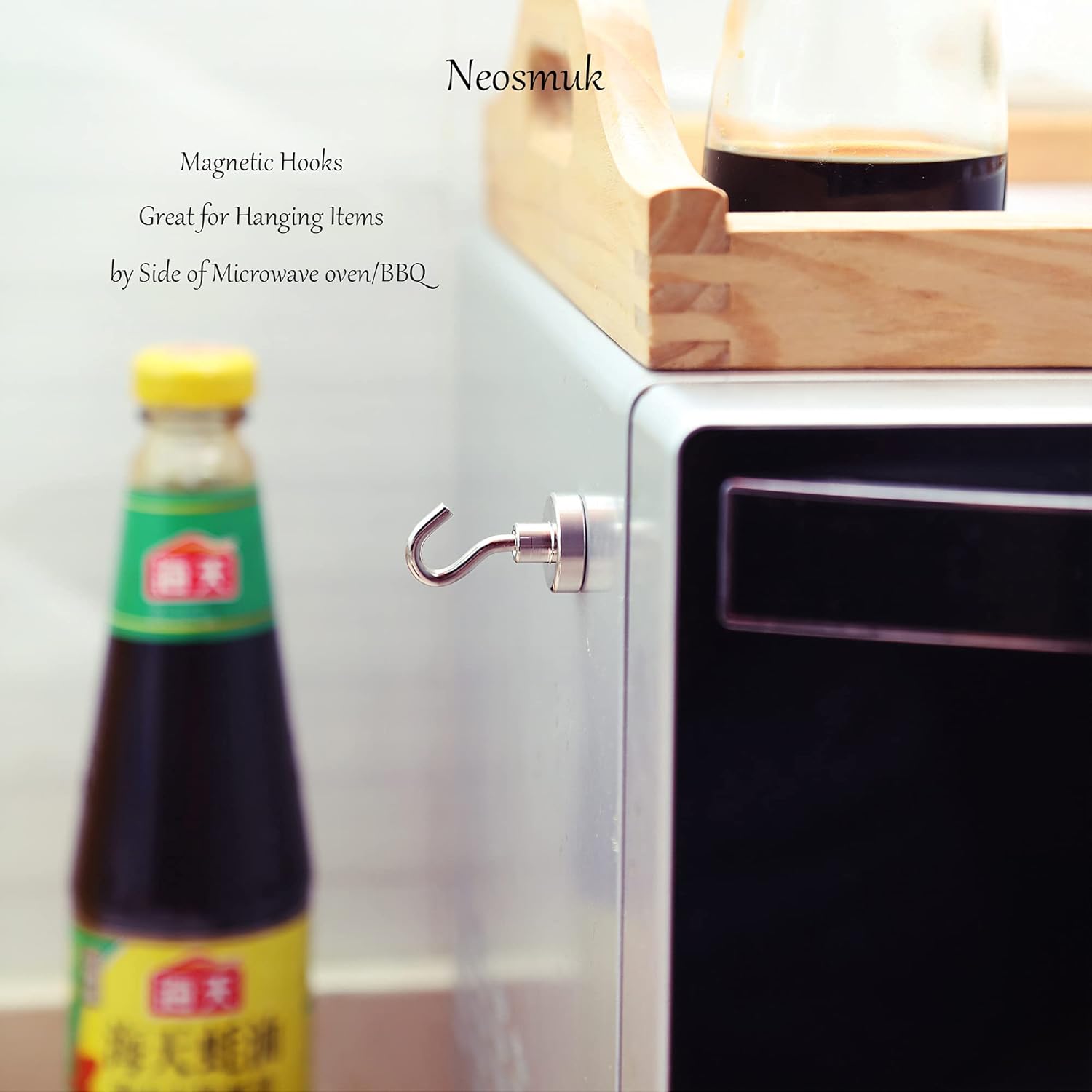 Thumbnail 6 de Neosmuk Magnetic Hooks (Pack of 10) – Heavy-Duty 20kg Magnetic Hangers for Fridge, Grills & Steel Surfaces