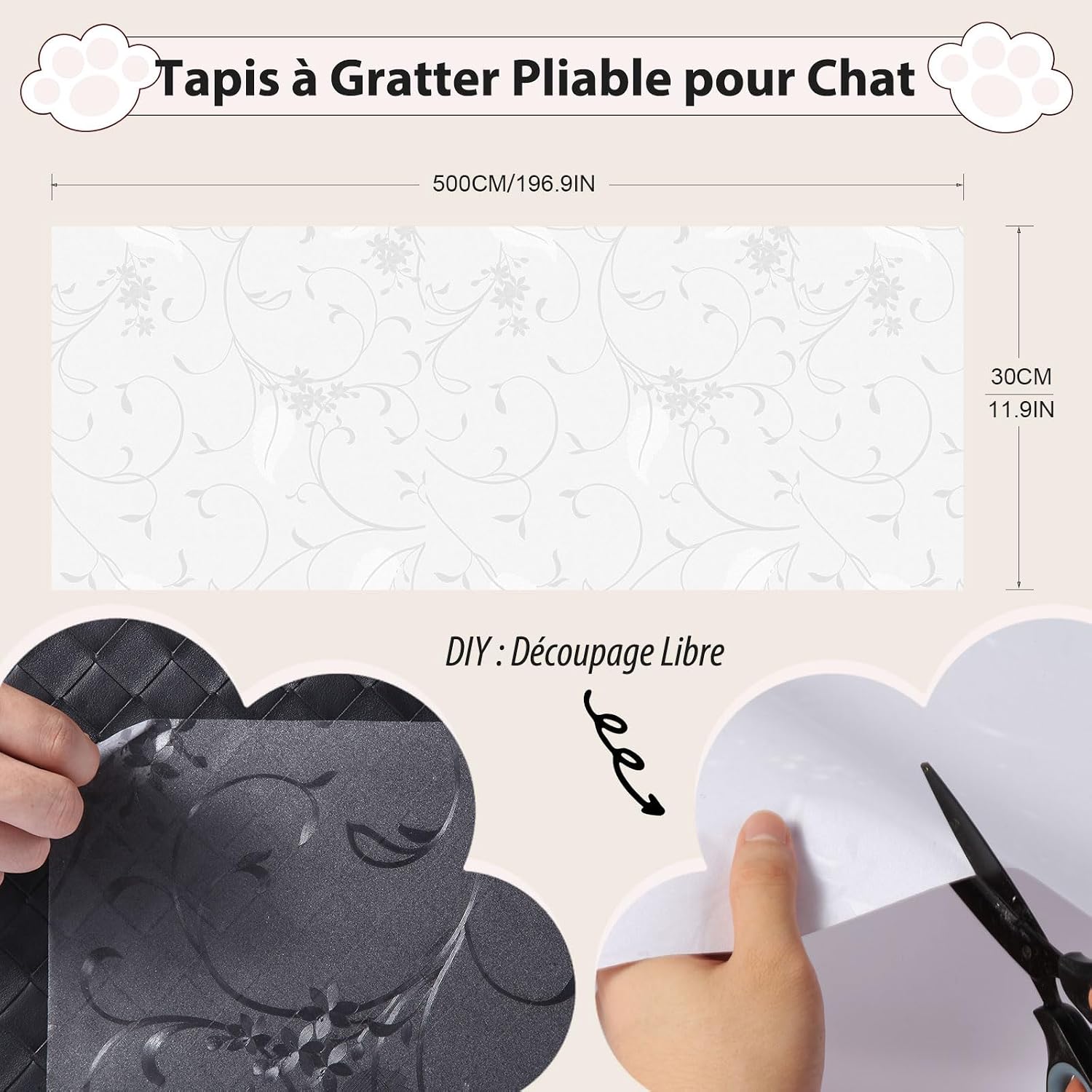 Detalle de Protection Canapé Chat Anti-Griffe 30 cm x 5 m – QianShouYan