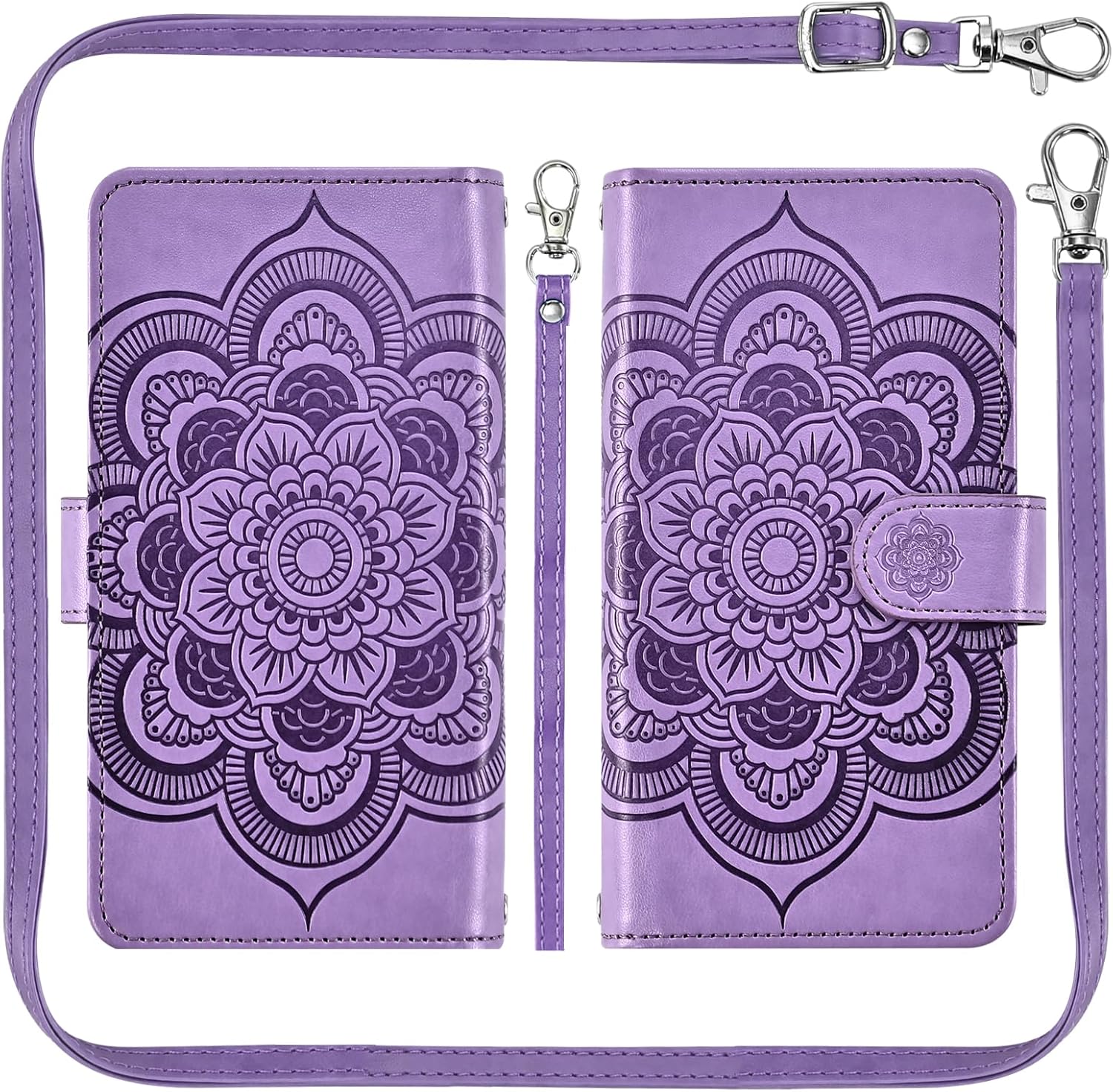 Thumbnail 2 de Asuwish Wallet Case for iPhone 17 Pro (6.3 inch) with Zipper, Detachable Straps and Tempered Glass Screen Protector