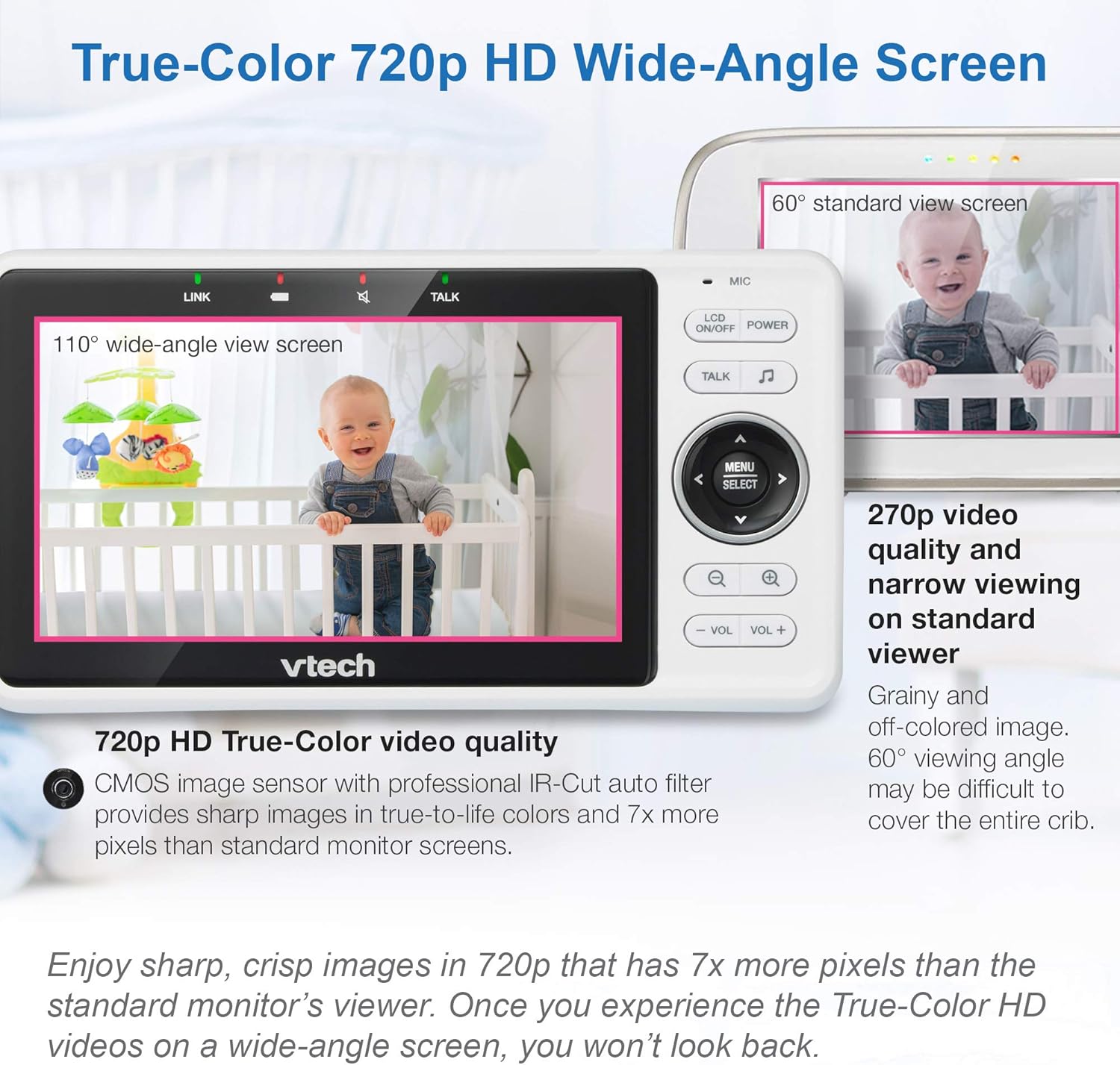 Thumbnail 3 de VTech VM901 Smart Wi-Fi Baby Monitor with 5-inch 720p Display, Pan Tilt Zoom and Mobile Connect
