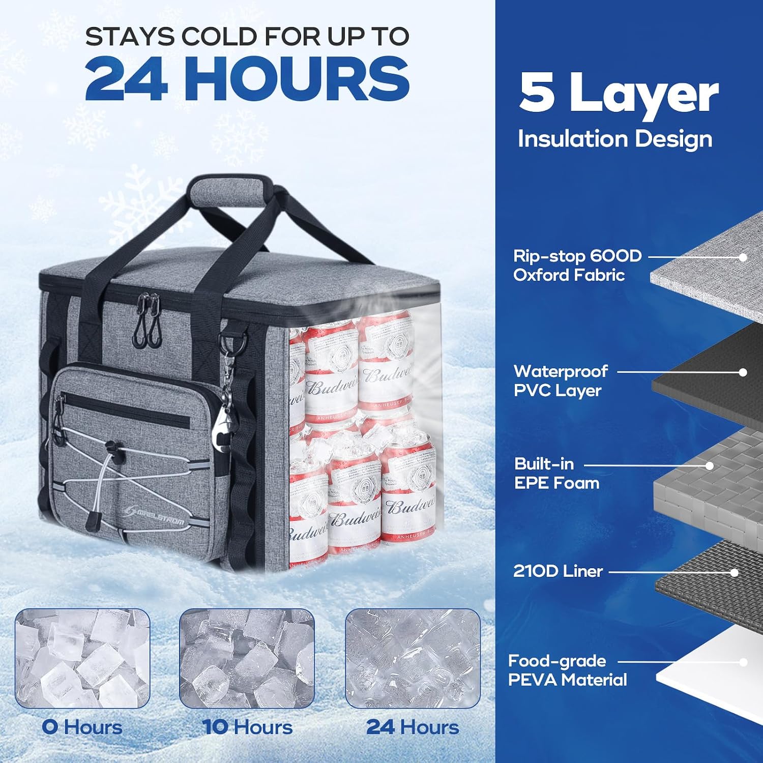 Thumbnail 1 de Maelstrom MSCB03 30-Can Soft Cooler Bag with 5-Layer Insulation