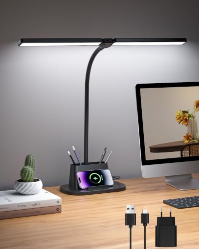 Detalle de Ylatoial Flexo Escritorio de Doble Cabezal, 25 Modos – Iluminación amplia y ajustable para tu escritorio