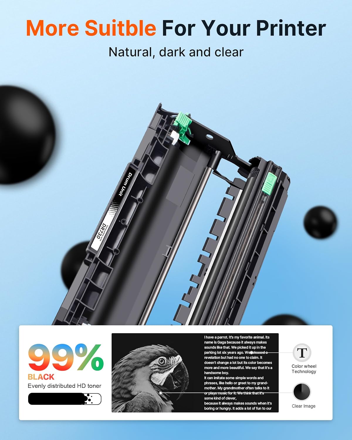 Detalle de E-Z Ink Pro DR730 Compatible Drum Unit for Brother Printers, 2-Pack