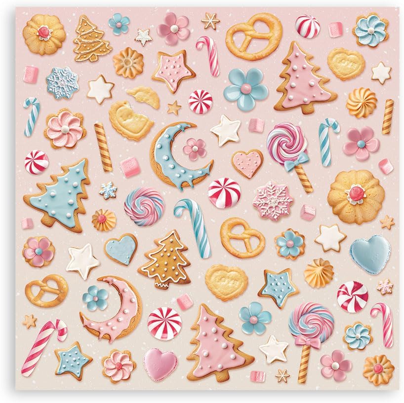 Thumbnail 2 de Stamperia Scrapbook Paper Pad „Candy Christmas“ (20,3 x 20,3 cm) – säurefreies Papier für Scrapbooking & Karten