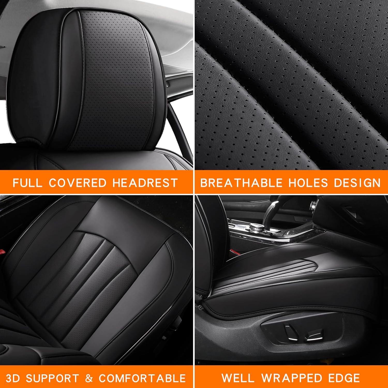 Thumbnail 6 de MINGBRON Full Set Car Seat Covers - Leather Look, Waterproof Protection