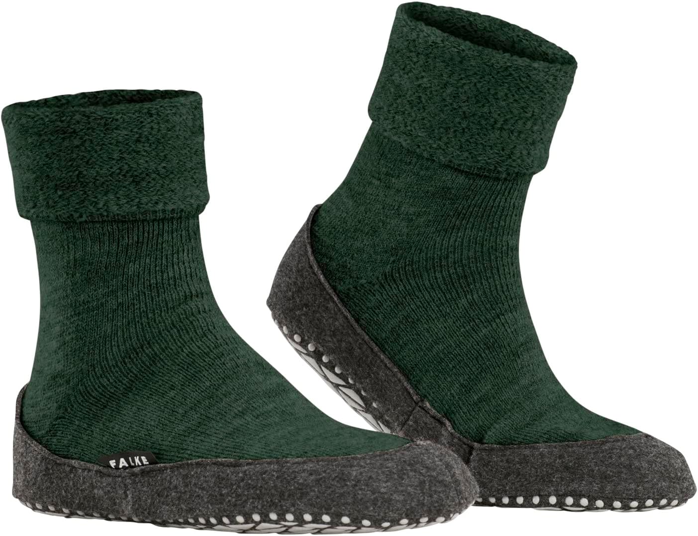 Detalle de FALKE Cosyshoe herrtofflor med merinoull, plyschfoder och halkskyddande filtsula