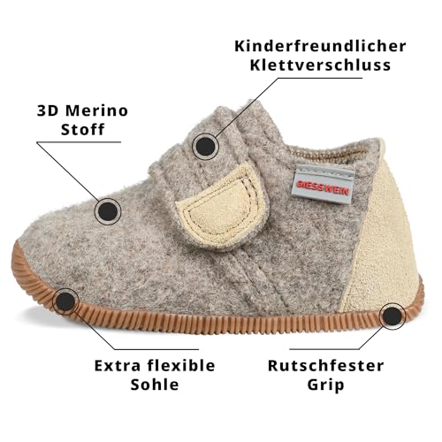 Thumbnail 7 de Giesswein Oberstaufen Slim-Fit Kinderhausschuhe aus Schurwolle mit Klettverschluss