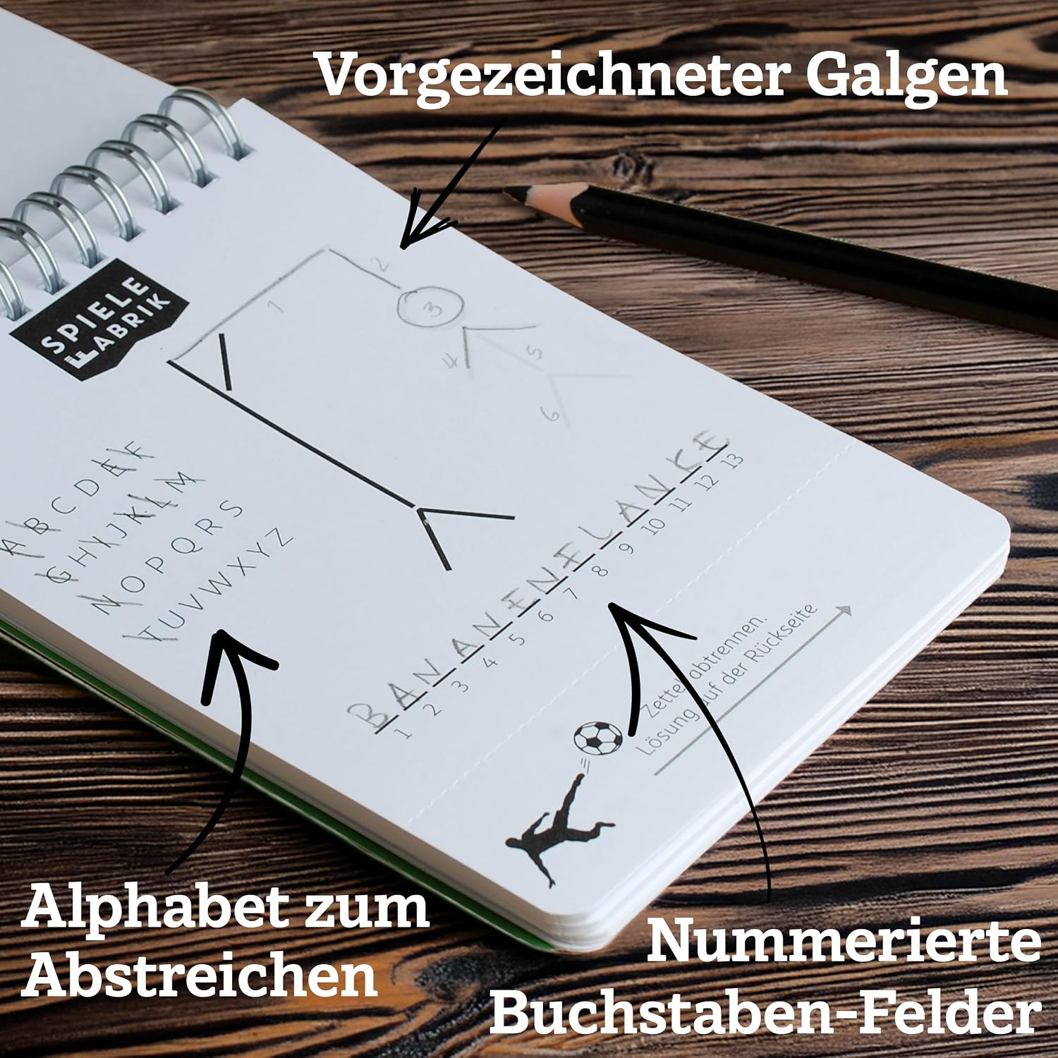Thumbnail 3 de Spiel Fußballfan GALGENMÄNNCHEN – Rate 60 Fußball-Begriffe (Spieleklassiker 2.0, Party- und Reisespiel)