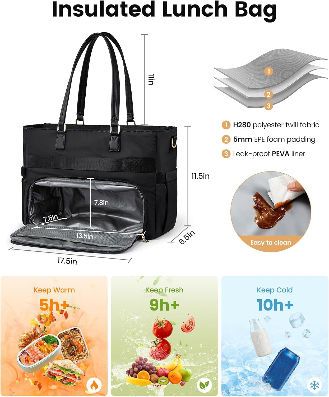 Detalle de LOVEVOOK Lunch Bag 40oz tote