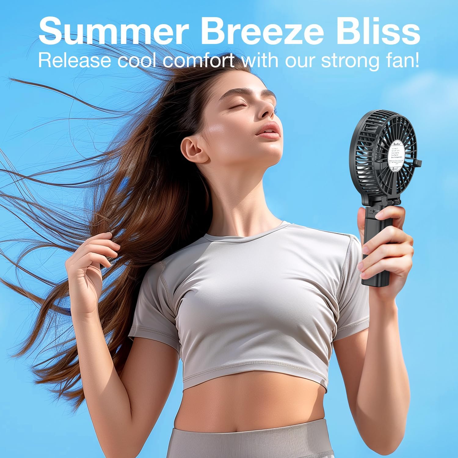 Detalle 2 de VersionTech Hand Held Fan 3-speed portable fan