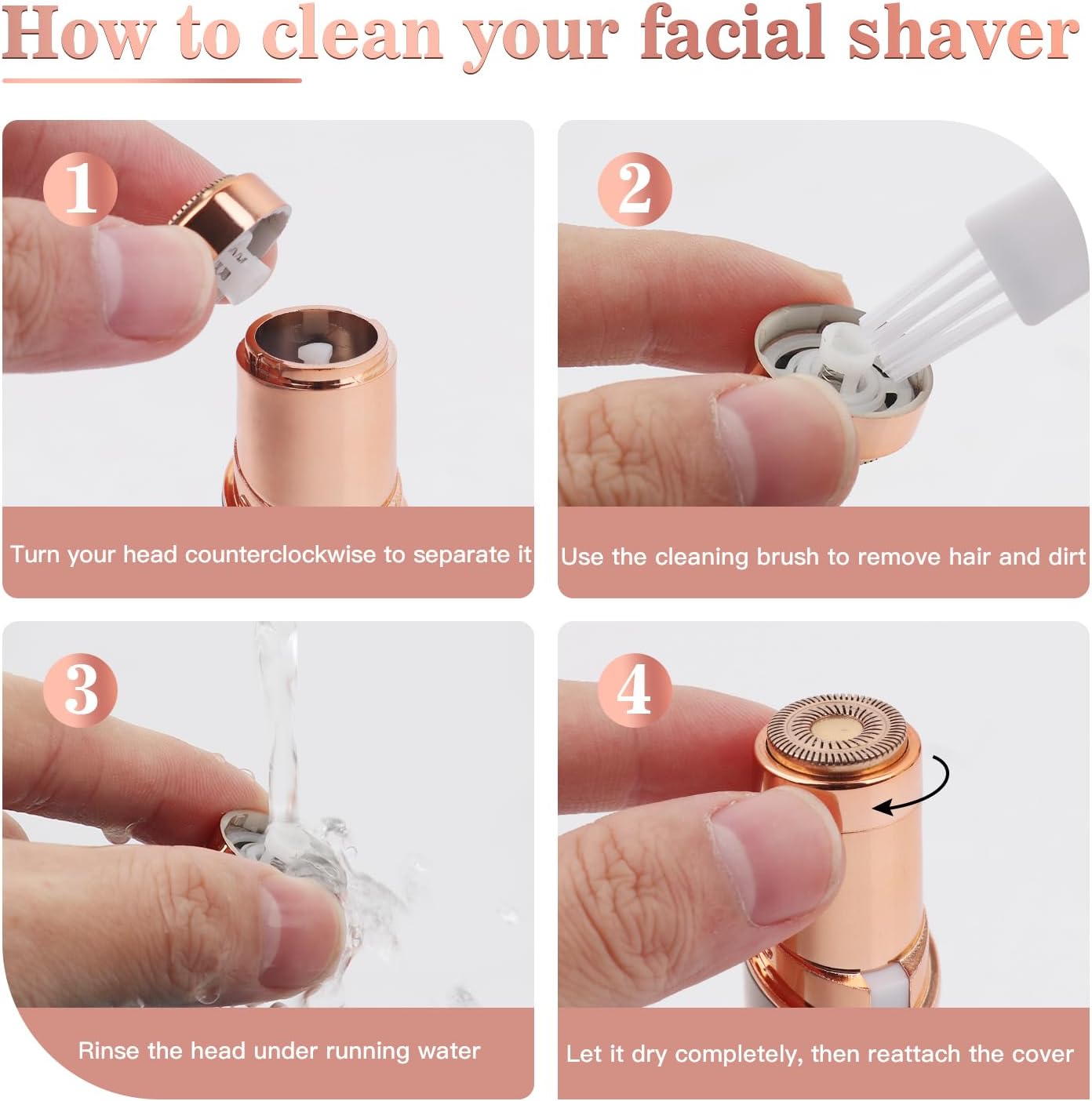 Thumbnail 6 de Vexloria Facial Hair Remover for Women with Replacement Head – USB Rechargeable Shaver for Face