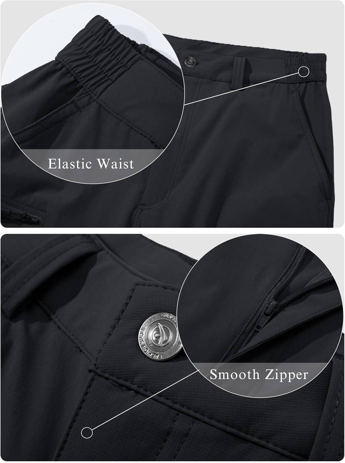 Detalle de MAGCOMSEN Men's Hiking Pants, 6-Pocket Water-Resistant Ripstop, Quick-Dry