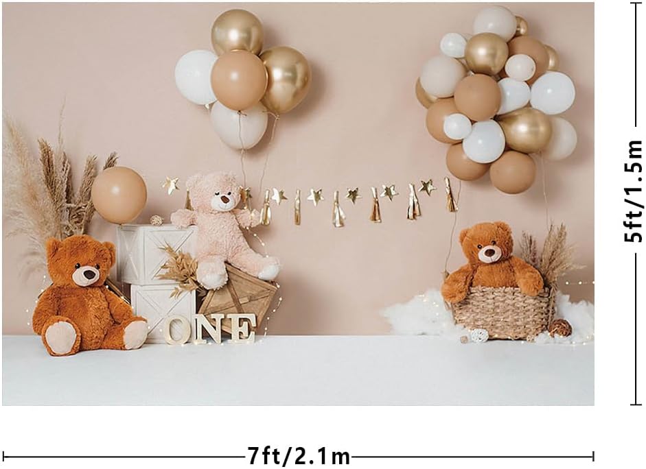 Thumbnail 2 de MEHOFOND 7x5ft Bohemian 1st Birthday Boy Photography Background (fabric, no stand)
