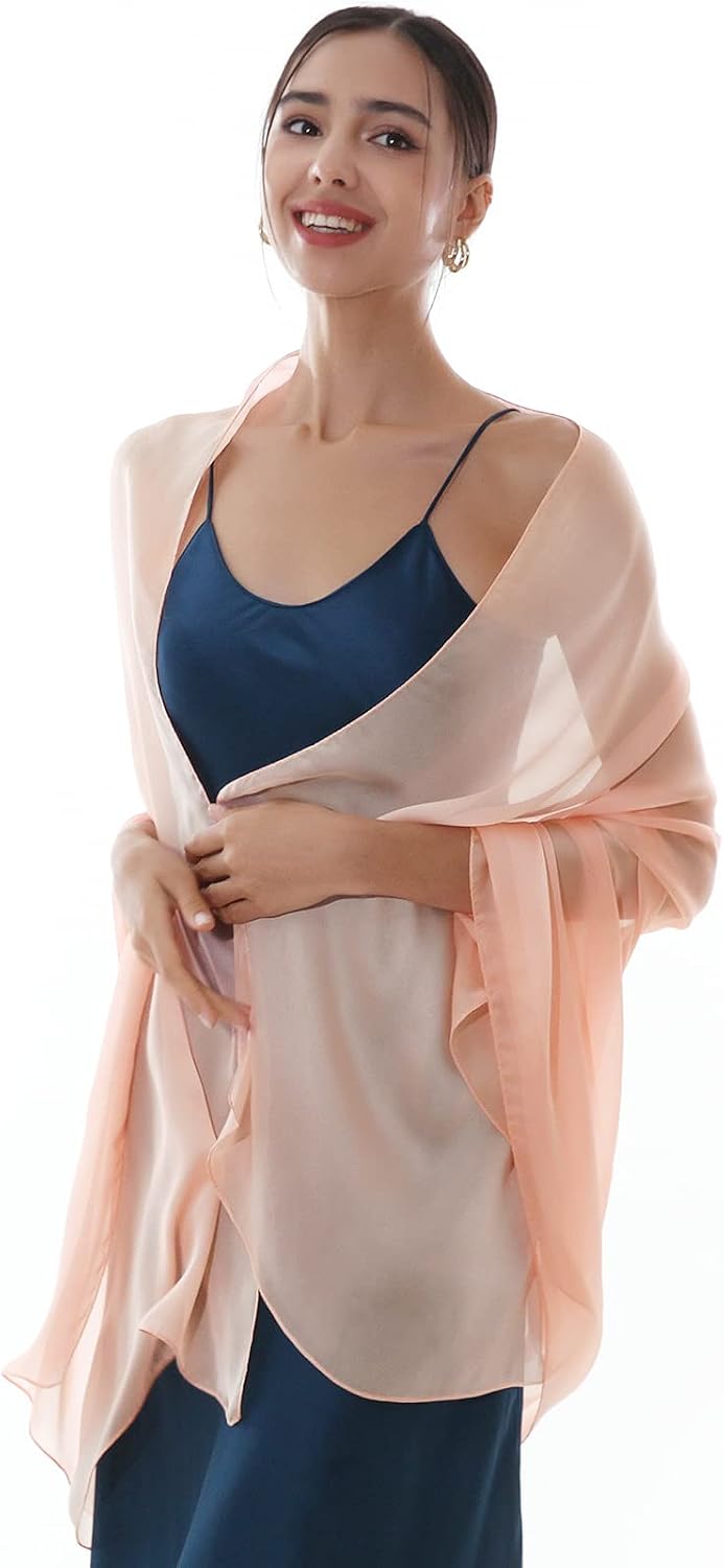 Detalle de RIIQIICHY foulard sci(ar)pa seta da donna in poliestere: stola/pashmina elegante per cerimonie