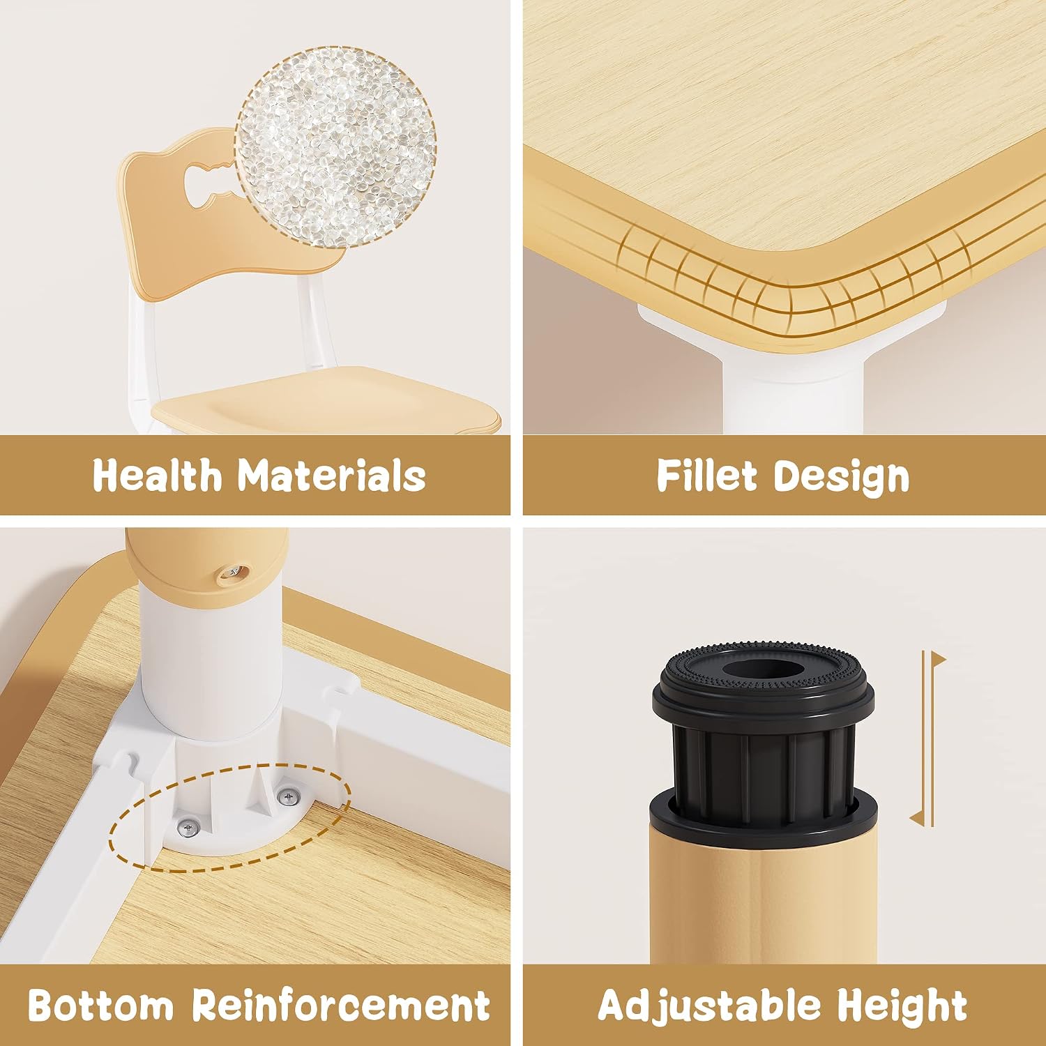 Detalle de Brelley Kids' Table and Chair Set, HDPE