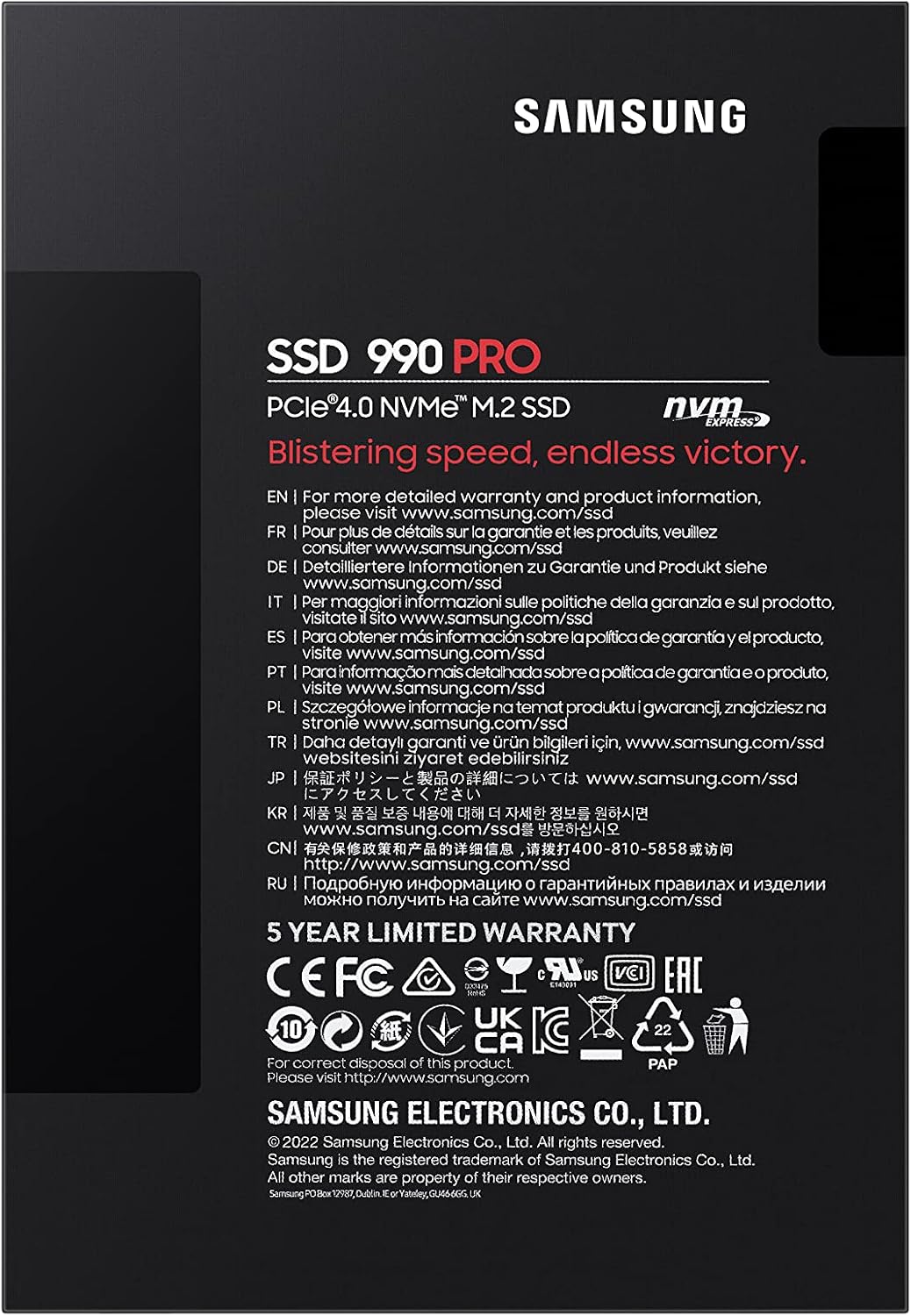 Detalle de Samsung 990 PRO 2TB NVMe SSD (M.2, PCIe 4.0)