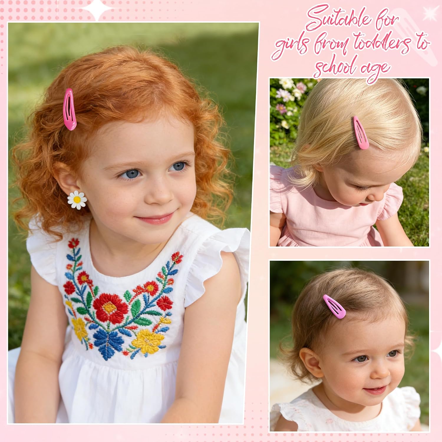 Detalle de CÉLLOT 2-Inch Metal Snap Hair Clips, 96-Piece Set in 24 Colors