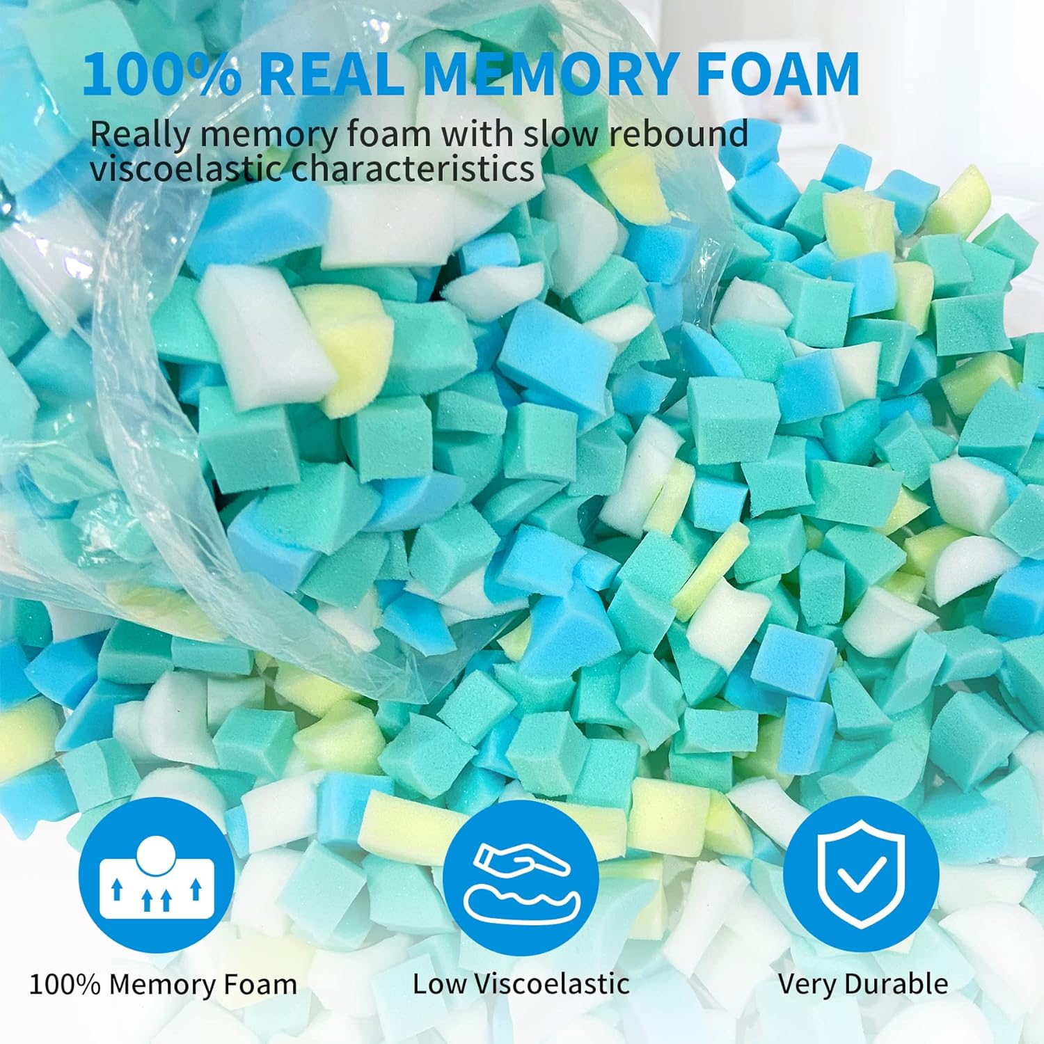 Detalle de Welacer 20 lb Shredded Memory Foam Filler for Bean Bags, Pillows and DIY
