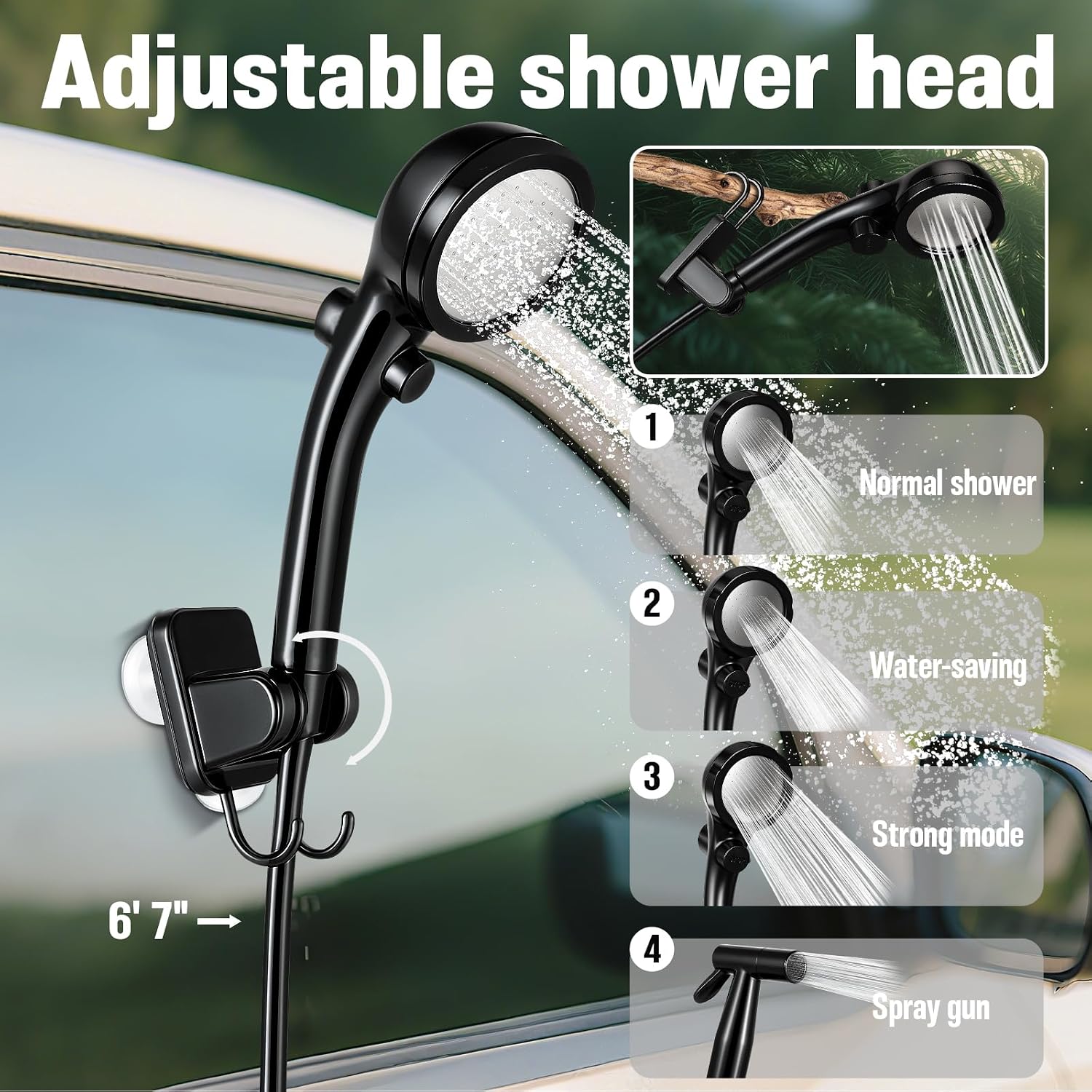 Thumbnail 5 de Portable Camping Shower with 6000mAh Pump