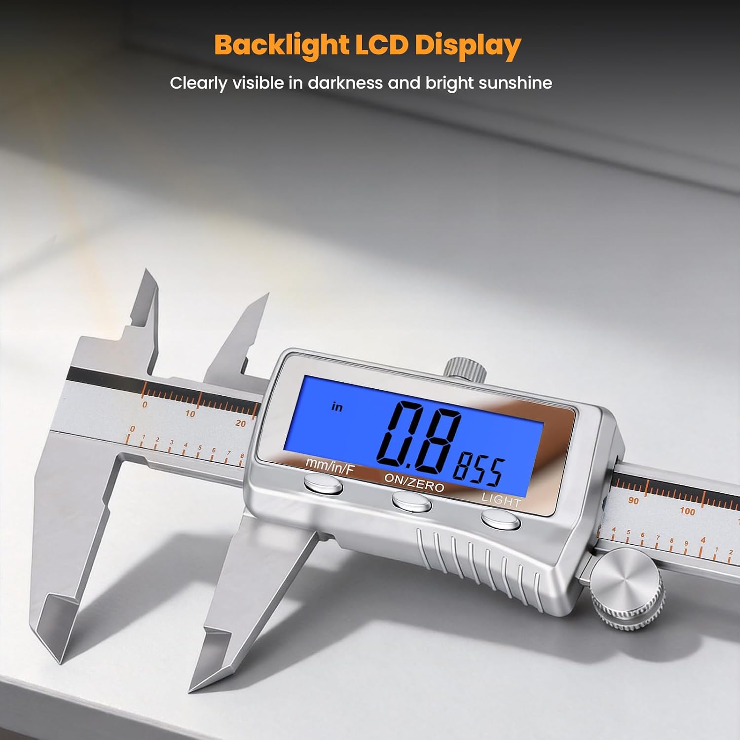 Detalle de HARDELL Rechargeable-150MM Digital Caliper, 6-Inch Metal, USB-C, Backlit
