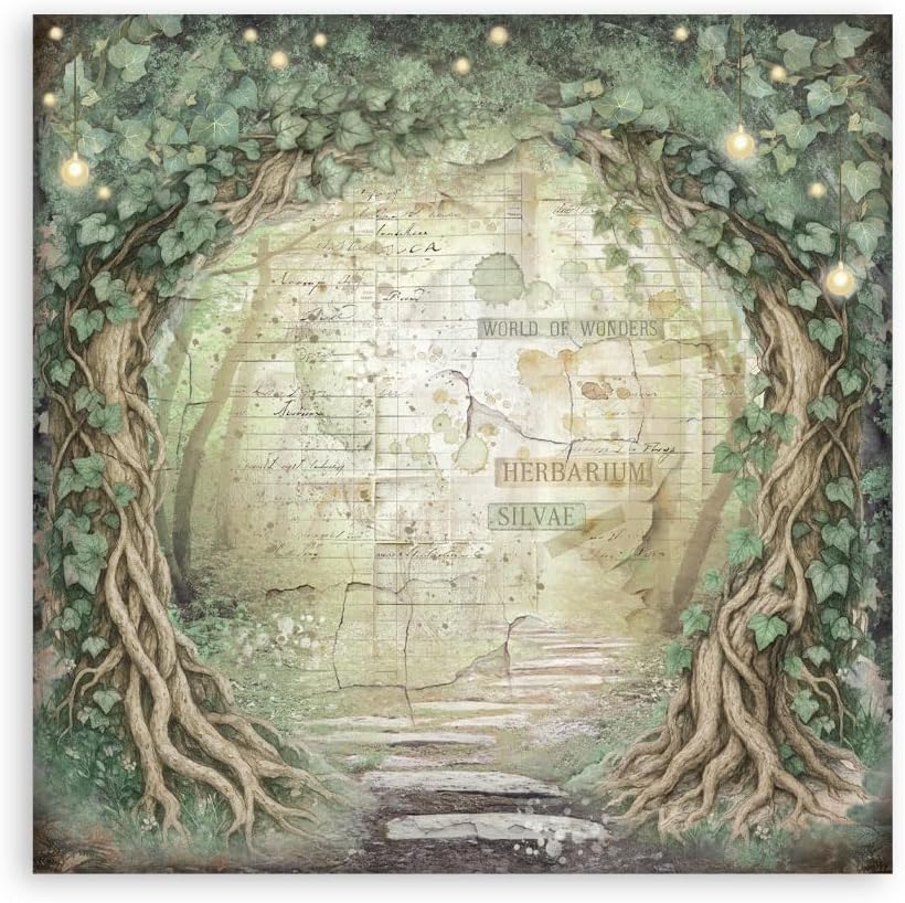 Thumbnail 4 de Stamperia Herbarium Silvae Scrapbook Paper Pad 30,5 x 30,5 cm, carta doppia faccia acid free per scrapbooking, bullet journal e carte