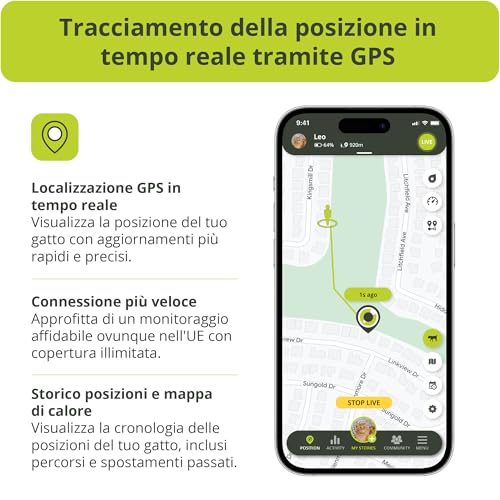Detalle de Kippy Cat V2 — Collare GPS per gatti con localizzatore, salute e attività