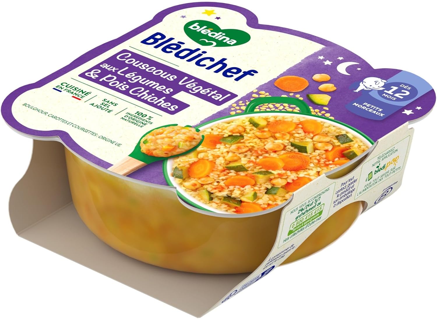 Detalle 1 de Blédina Blédichef Couscous végétal 12 mois 🥣