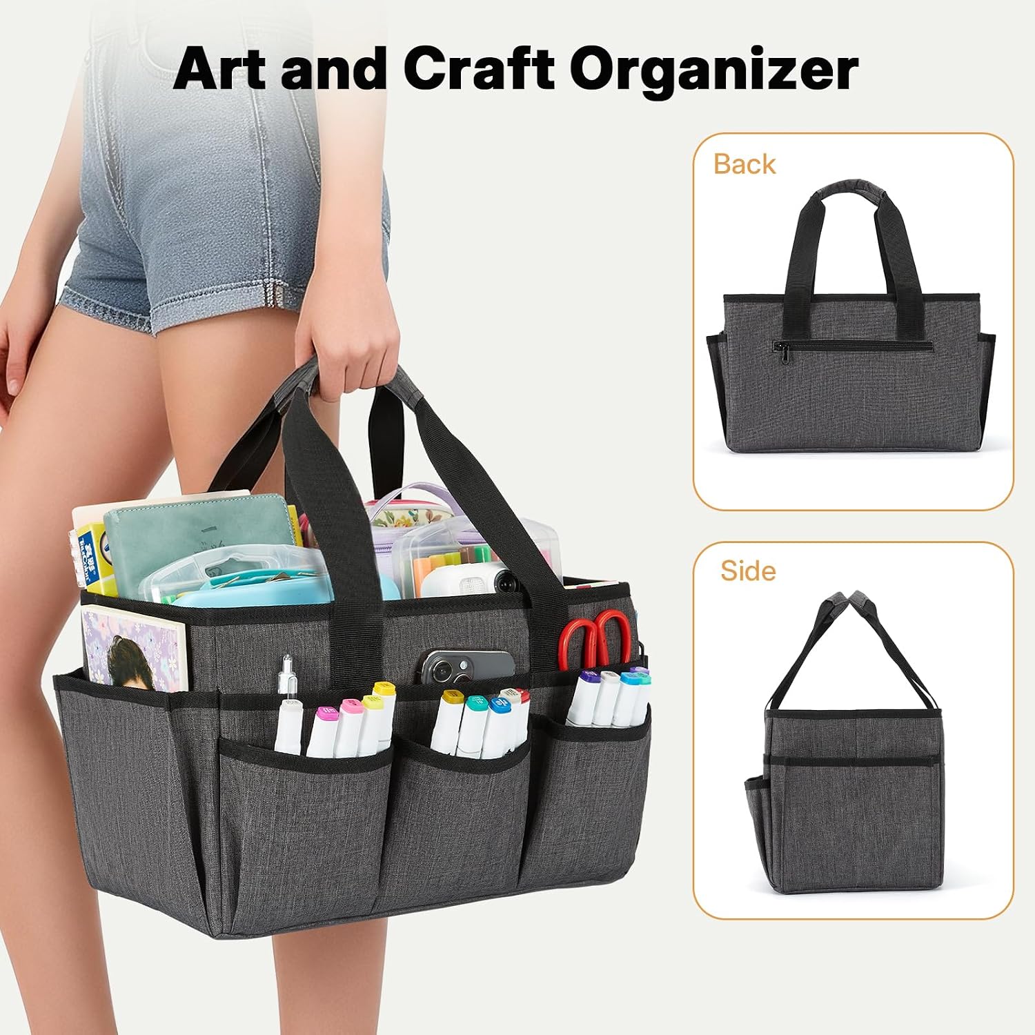 Thumbnail 5 de JOSIVIKY Craft Tote Bag 14x8x8.5 in