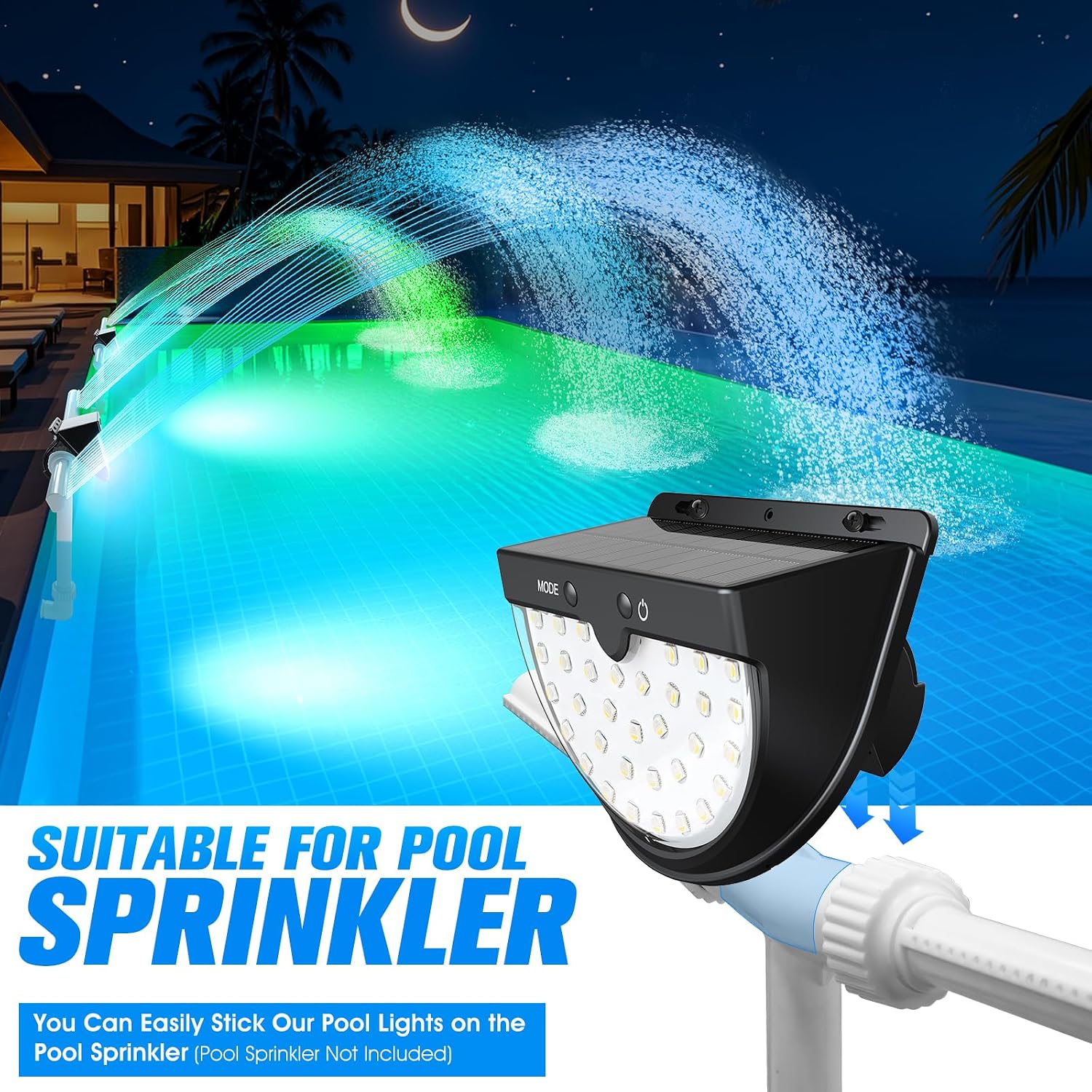 Thumbnail 3 de PoolLeader 2026 Luces Piscina Solares: Iluminación LED multicolor para piscinas elevadas