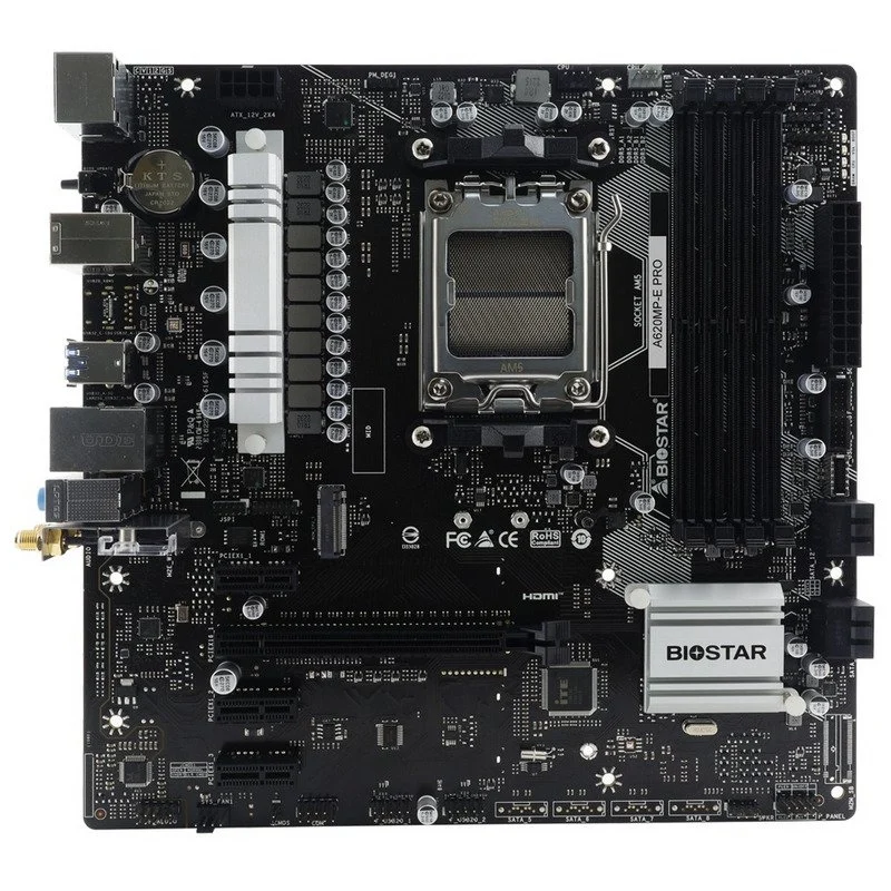 Detalle 2 de Biostar A620MP-E Pro: placa base AM5 asequible para Ryzen 7000 con conectividad actual