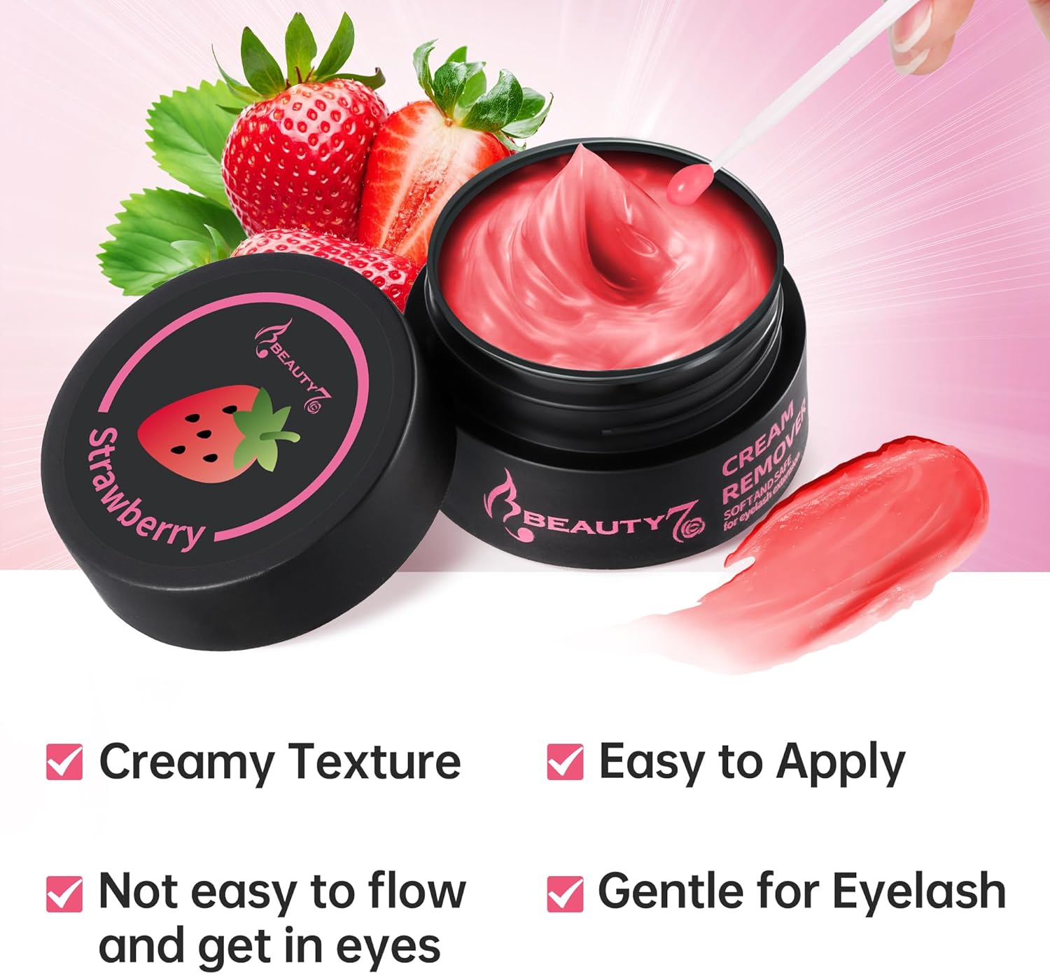 Detalle 2 de Beuaty7 Crema Rimuovi per Ciglia 5g – Rosa, per Extension Ciglia Individuale
