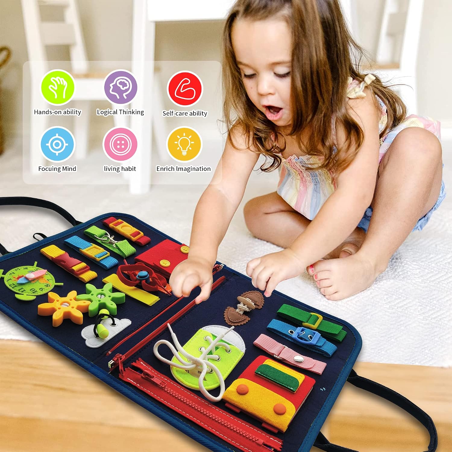 Detalle de LearnToy Busy Board Dinosaur for kids