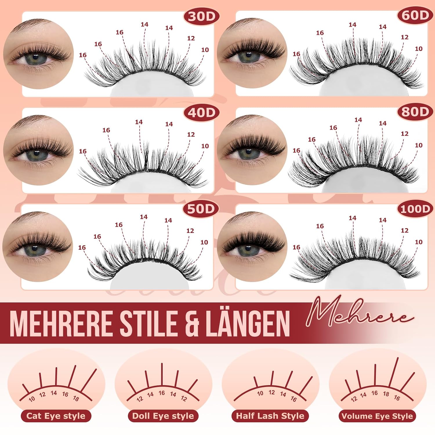 Detalle 1 de Higu clace Wimpern-Extensions Set mit 580 Stück