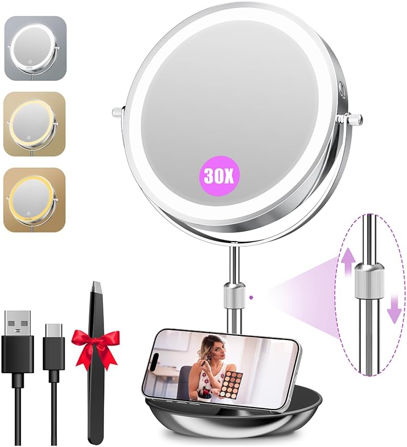 Imagen de Auxmir 9-In Lighted Makeup Mirror 30X en OfertitasTOP