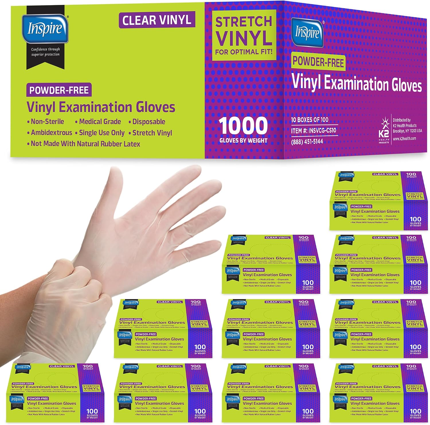 Detalle de Inspire Vinyl Disposable Gloves