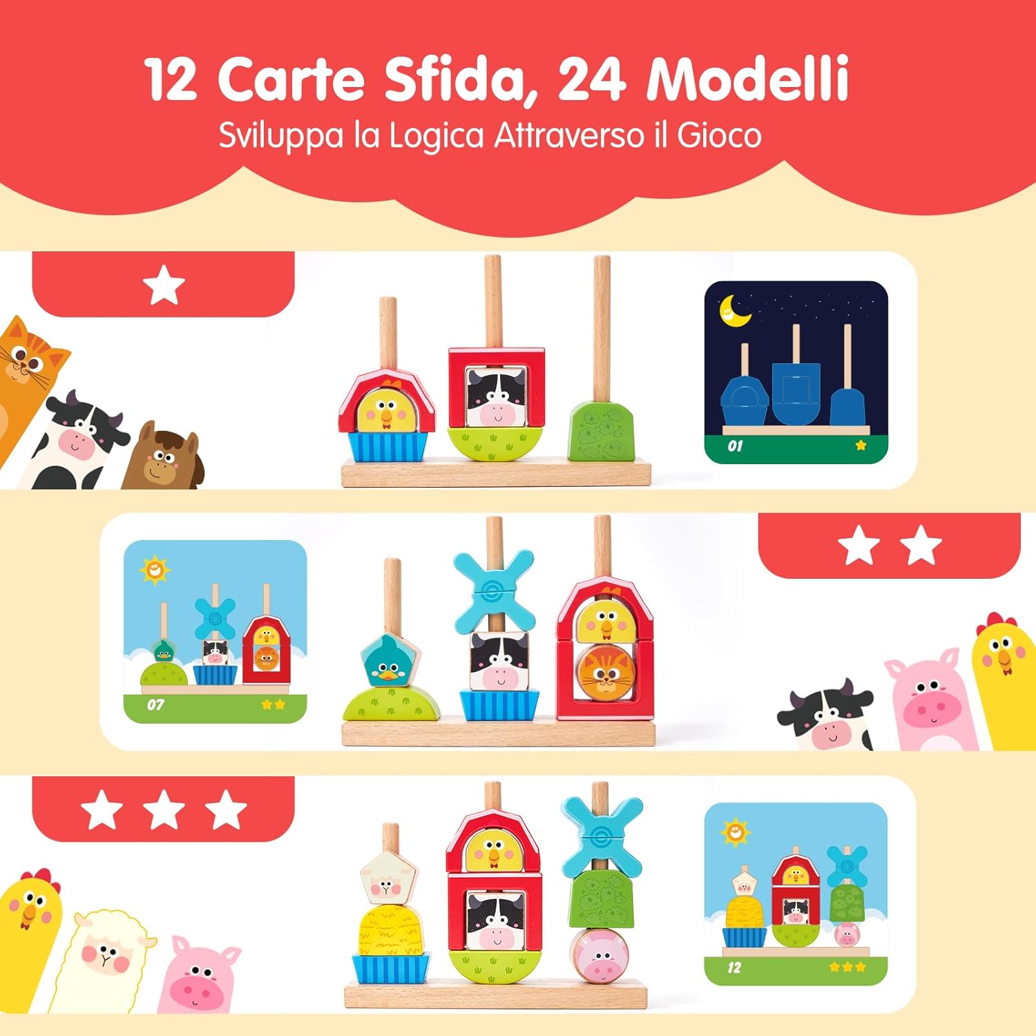 Thumbnail 3 de hahaland Giochi Montessori 1 Anno Gioco in Legno