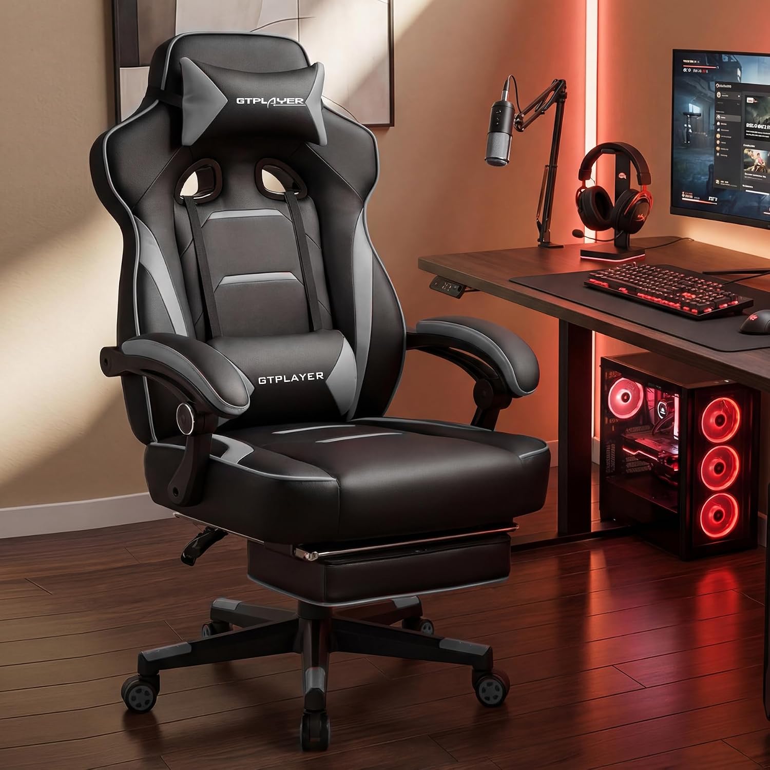 Detalle 2 de GTPLAYER Gaming Chair, 350-Pound Capacity
