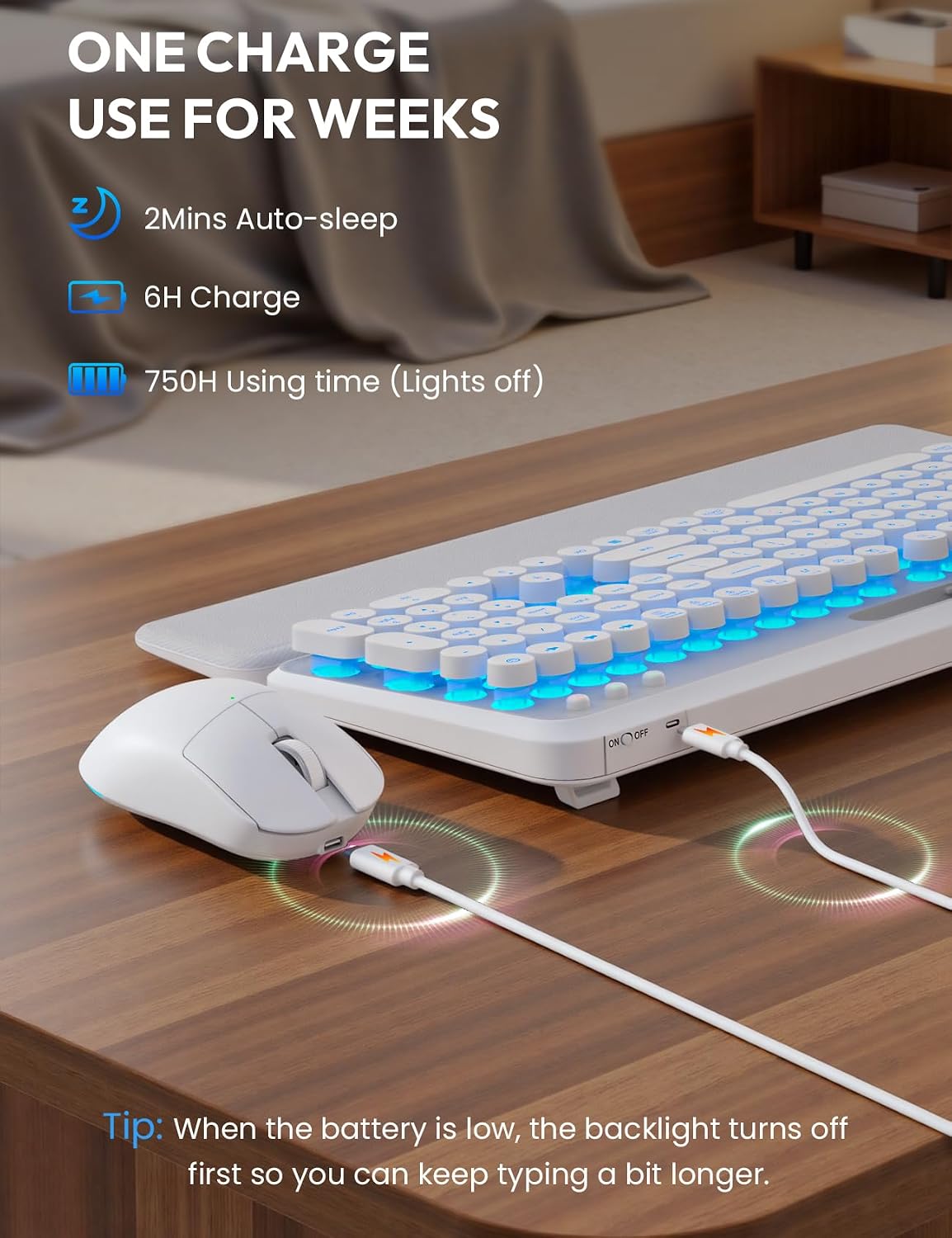 Detalle 2 de SABLUTE Wireless Keyboard and Mouse Set, 2.4GHz