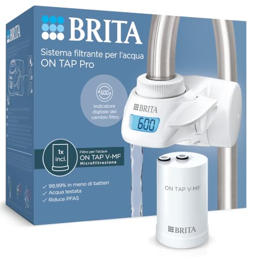 BRITA ON TAP Pro V-MF, filtro per rubinetto con display LCD e capacità di 600 L