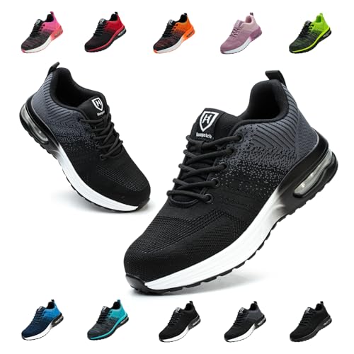 Detalle de Chaussures de sécurité Bawalon pour hommes et femmes – basket légère et respirante avec embout en acier (EU 36-46) gris