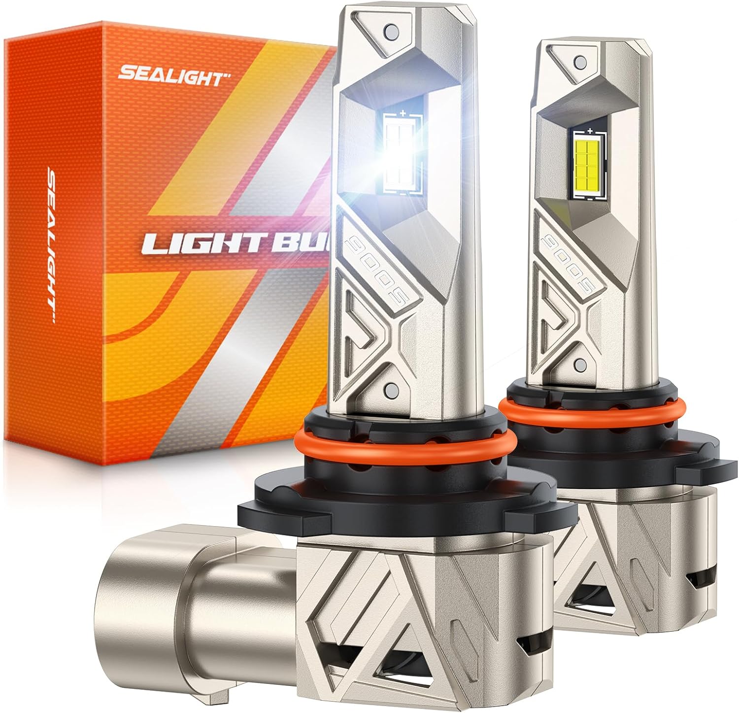 Detalle de SEALIGHT 9005/HB3 LED Bulbs (S6 Pro) 6500K, Pack of 2, 1:1 Plug and Play