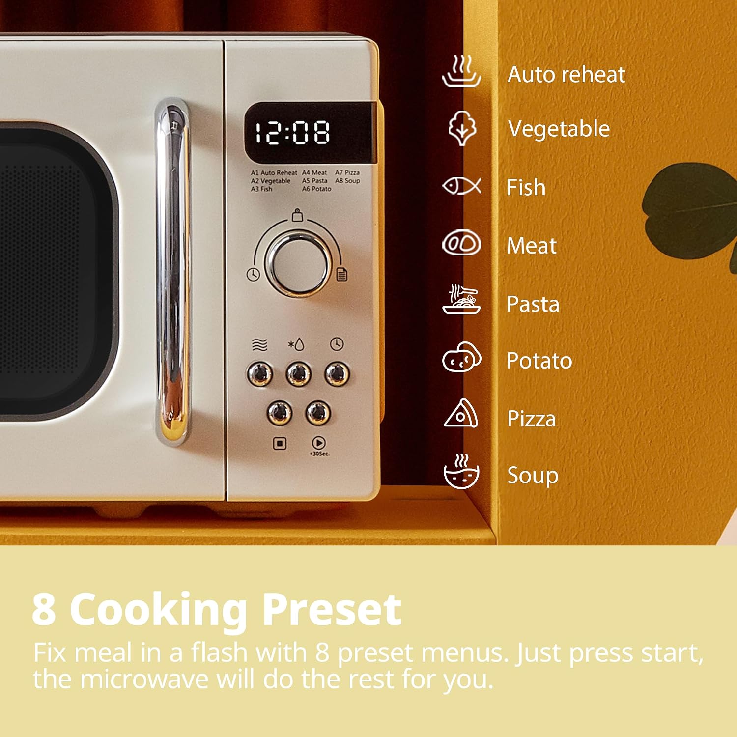 Thumbnail 3 de COMFEE' CM-M202RAF 800W Retro Microwave